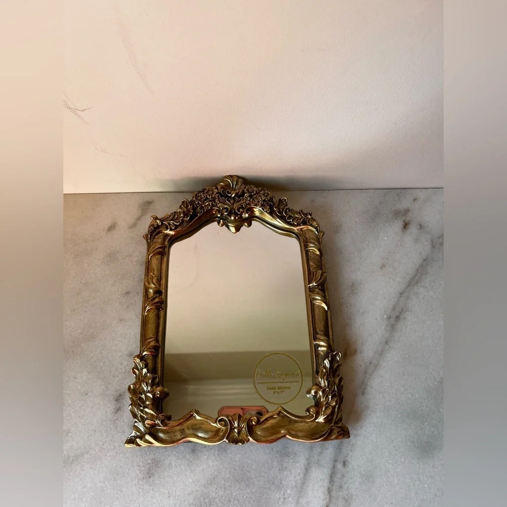 Elegant Gold table top vanity Mirror . New
